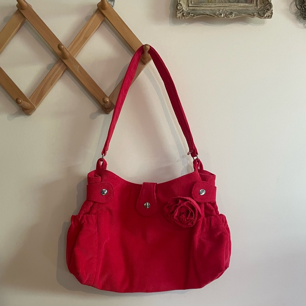 Cat Kidston Red Corduroy Bag